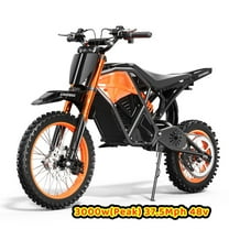 3000W(Peak)Electric Dirt Bike for Adults,Dual Hydraulic Brakes Mountain Bike,37.5MPH Electric motorcycle,48V Electric Off-Road Ebike with 14"/12" Fat Tire UL2849
