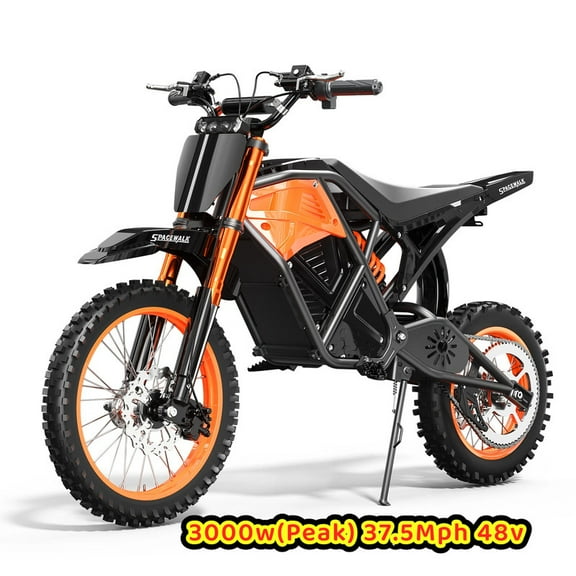 3000W(Peak)Electric Dirt Bike for Adults,Dual Hydraulic Brakes Mountain Bike,37.5MPH Electric motorcycle,48V Electric Off-Road Ebike with 14"/12" Fat Tire UL2849