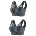thumbnail image 3 of Bigersell High Support Sports Bras for Women Clearance Longline Sports Bras Women Full-Coverage Bras Longline Bra Style R836 Workout Bras Sports Bras Back-Smoothing Bra Hook & Eye Bra Closure Gray XL, 3 of 3