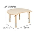 thumbnail image 5 of Flash Furniture Wren 25.125"W x 35.5"L Crescent Natural Plastic Height Adjustable Activity Table, 5 of 10