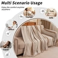 thumbnail image 3 of CJC Chenille Stripe Sofa Cover for Pet, 320GSM Tassel Edge Couch Cover Furniture Protector, Universal Couch Cover for Living Room Couch, Loveseat, Sectional (Khaki, 71'' x 134''), 3 of 7