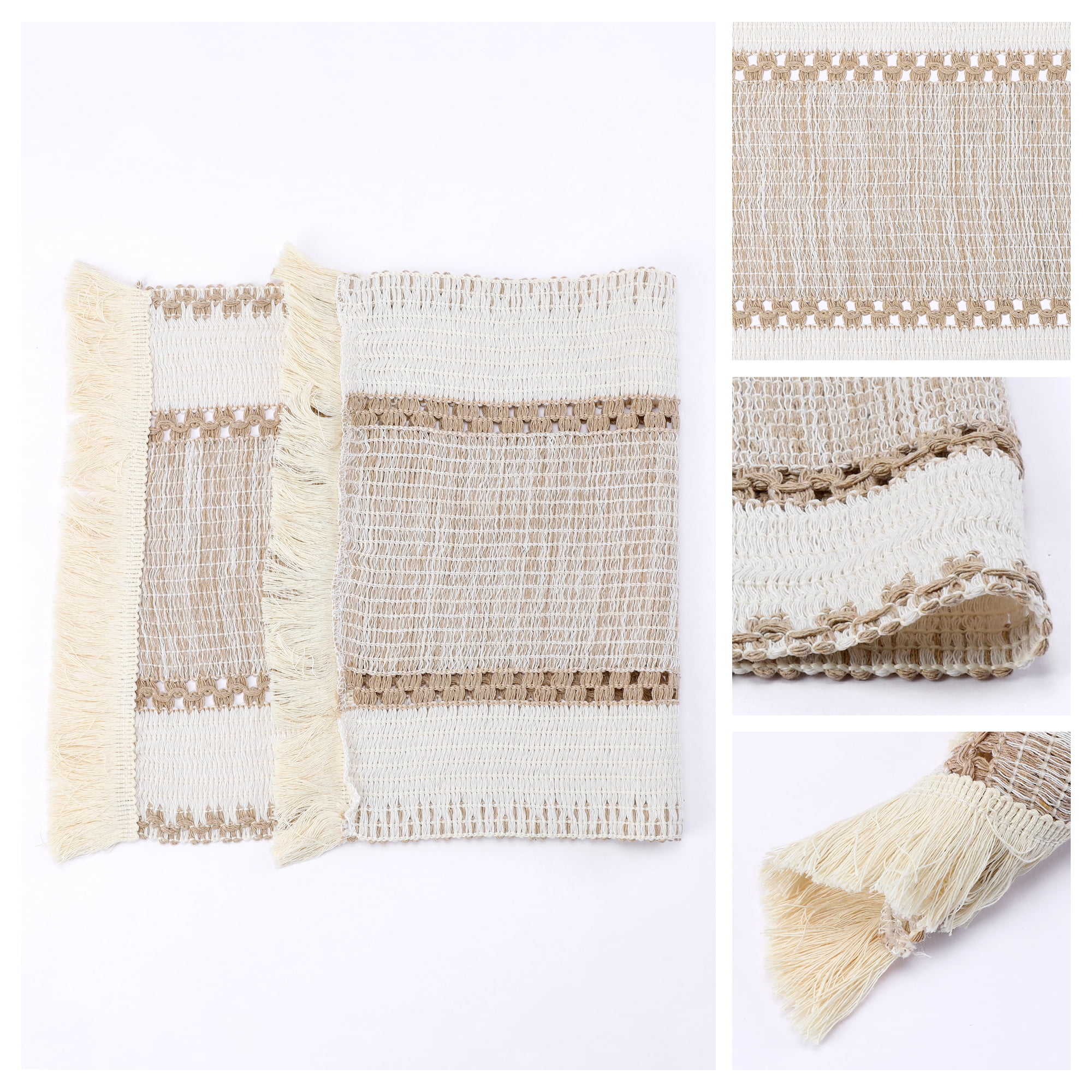 Unique Bargains Farmhouse Placemats 6pcs Placemats Brown 19.7"x11.8"