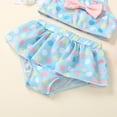 thumbnail image 5 of FRSASU Summer Baby Kids Girls Swimwear Dot Print Tops Shorts Swimsuit Outfit Set Blue 90(12-24 Months), 5 of 9