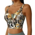 thumbnail image 2 of Bixox Women's Cute Dog Pattern Fitness Navel Tank Top U-Back Yoga Tank Top Sweatshirt Sports Bra, 2 of 7