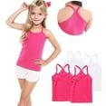 thumbnail image 6 of ZACPNCV 4 Pieces Girls Dance Tank Tops Racerback Camisole Undershirts Spaghetti Strap Camis Dance Clothes Tank Tops for Girl White 12-13 Years, 6 of 7