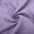 thumbnail image 4 of Chemises en Coton et Lin pour Femmes Grande Taille Couleur Unie Manches Courtes Col Rond T-Shirt Haut en Lin Grande Chemise Violet, 4 of 8