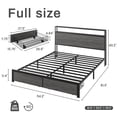 thumbnail image 2 of Bolvdo Full Bed Frame with Headboard and Storage, 2-Tier Storage Headboard & Foot-Board Drawers, Rustic Grey, 2 of 8
