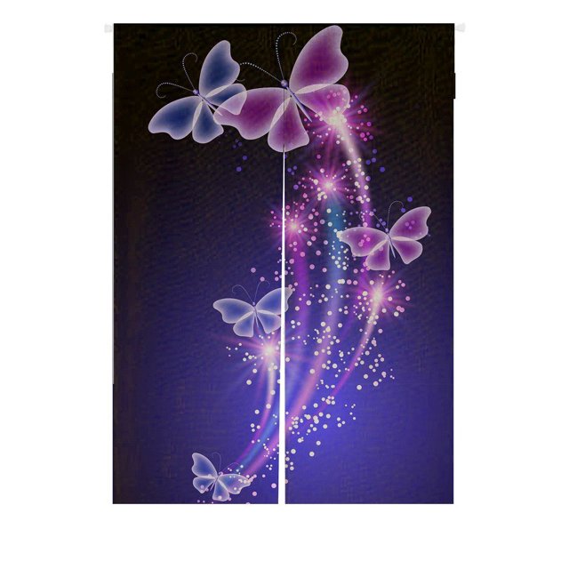 Cortina de entrada ABPHQTO Mariposa rosa púrpura luz brillante 85x120 CM