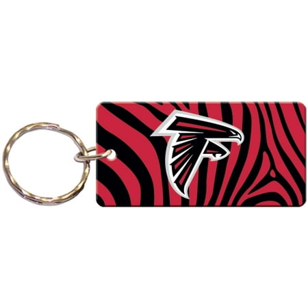 Falcon Logo Charm - Atlanta Falcons Zebra Printed Acrylic Team Color Logo Keychain - No Size