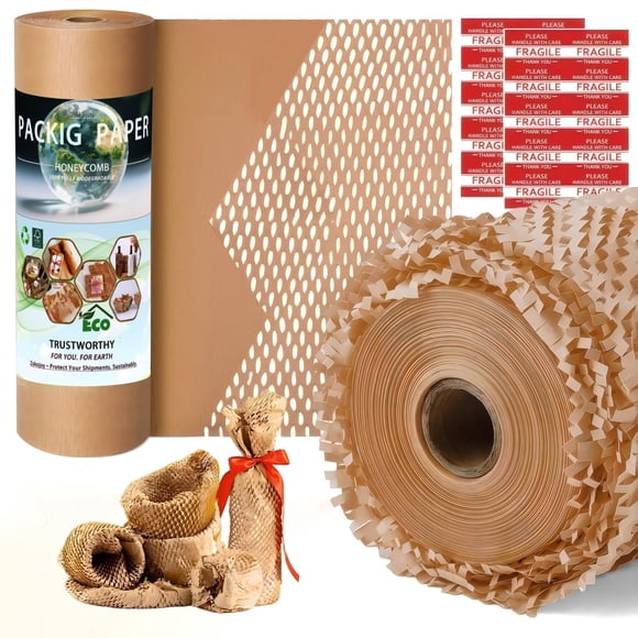 Papel de embalaje en forma de panal Zokojoy, biodegradable, 15 x 100 pies, 80 g/m²