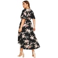thumbnail image 2 of Vestido largo bohemio alto y bajo asimétrico con cintura imperio para mujer, 2 of 6