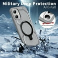 thumbnail image 3 of Heavy Duty Phone Case For iPhone 16 Plus,Built-in Rotatable Magnetic Ring Kickstand,Shockproof Dropproof Tough Rugged Anti-fall Protective Phone Case Cover For iPhone 16 Plus, Gray, 3 of 6