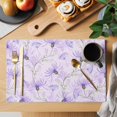 thumbnail image 2 of Purple Flowers Placemats Set of 8, Botanical Florals Plants Country Aesthetic Placemats for Dining Table, Place Mats for Kitchen Tabletop, Waterproof Wipeable Dining Table Mats Set, 2 of 9