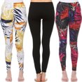 thumbnail image 1 of White Mark Leggings Imprimés Extensibles Doux pour Femmes Lot de 3, 1 of 2
