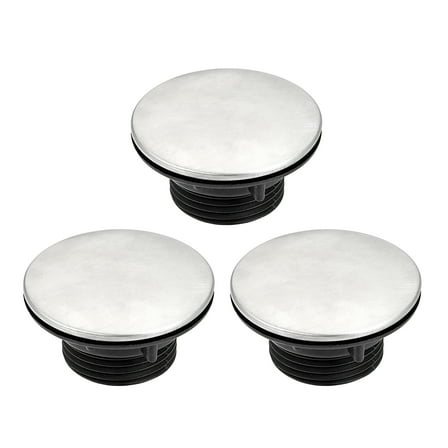 Uxcell Faucet Hole Covers  Metal Nickel Plated, Plastic 1.8" x 0.94"  for 1.2"-1.6" Hole Silver 3pcs