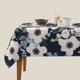 thumbnail image 3 of Wukai Floral Flowers Blue Waterproof Tablecloth for Kitchen Dining, Fits Square Tables for 2-4 Seats -54"x54", 3 of 7
