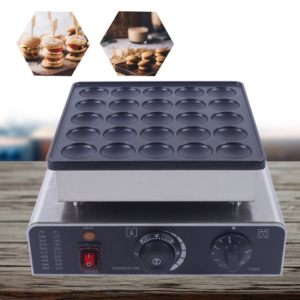 Oukaning 25 Holes Electric Dutch Pancake Maker Baker Machine Nonstick