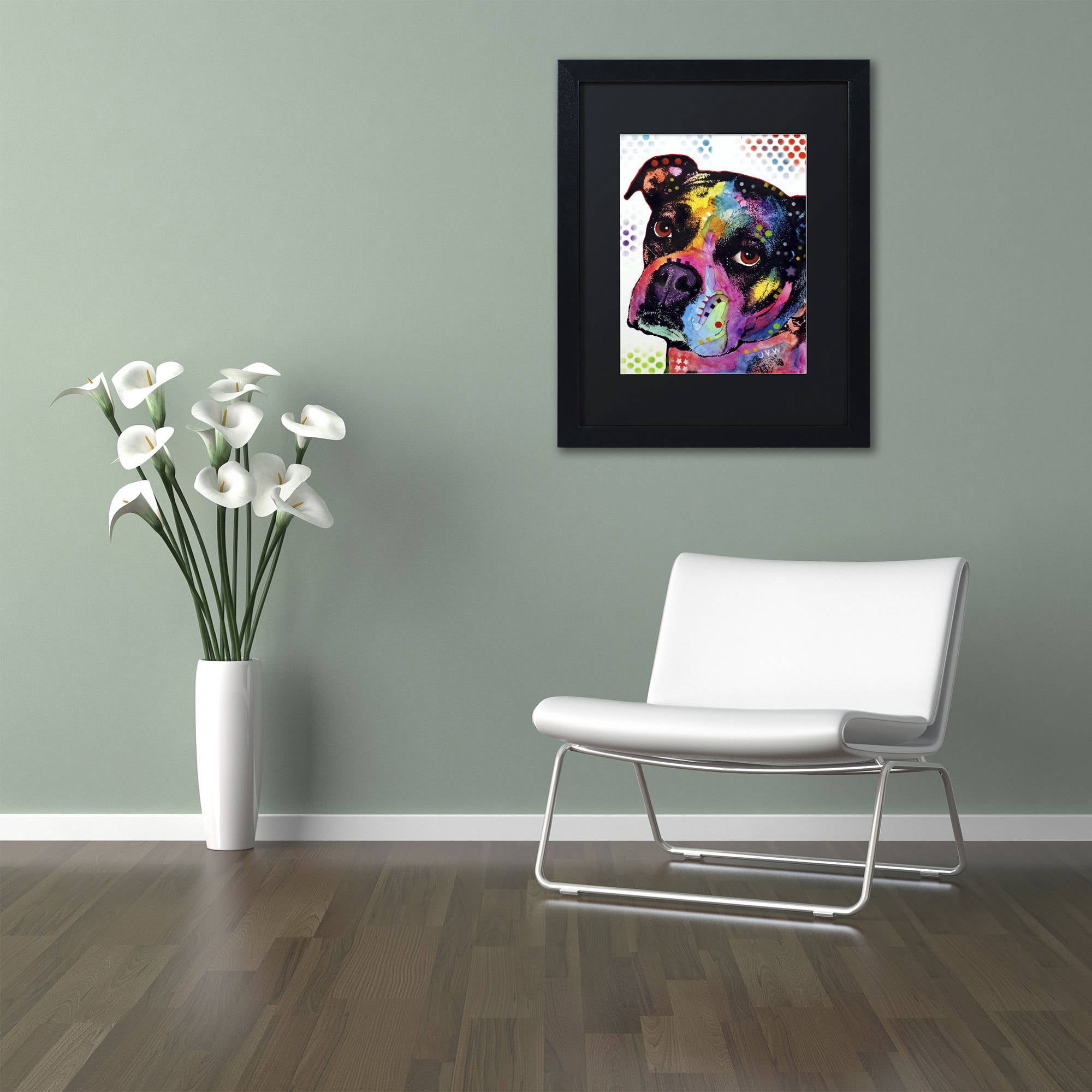 Trademark Fine Art "Young Boxer" Canvas Art by Dean Russo, Black Matte, Black Frame
