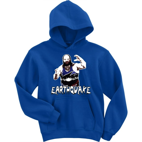 Blue Earthquake WWF WWE Old School Youth Small Hooded Sweatshirt