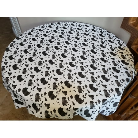 

Cotton Tablecloth Animal Print Cow Spots Black