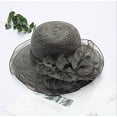 thumbnail image 4 of Organza Fascinator Hat - Women's Wide Brim Church Bridal Tea Party Wedding Hat, 4 of 4