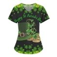 thumbnail image 3 of Fanxing Saint Patricks Day Shirts Women Scrubs for Women St. Patrick's Day Green T Shirts V Neck Scrub Tops Trendy Casual Clover Shirts Plus Size Shamrock Blouses Black,XXL Female, 3 of 5