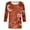 #7-Orange, variant on Patlollav Womens T-Shirts Fashion Print Mid-Length 3/4 Sleeve Blouse Round Neck Casual Tops on Ladies