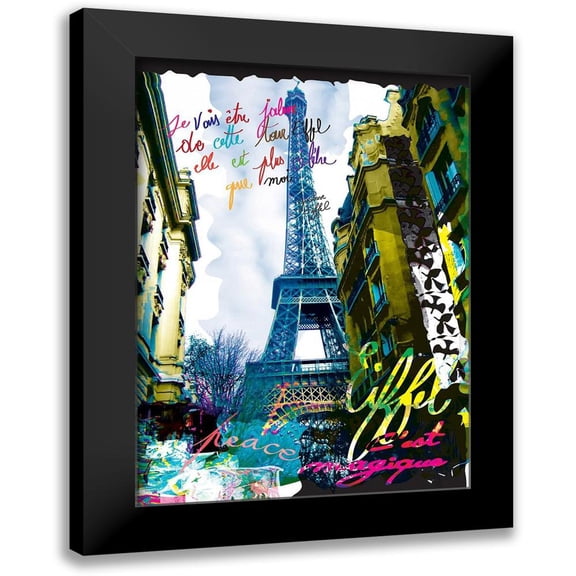 Kaly 11x14 Black Modern Framed Museum Art Print Titled - Magique Eiffel