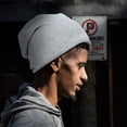 thumbnail image 4 of Gorro Invierno Suave Btafrte para Hombre y Mujer Gorro Grueso y Holgado Gris, 4 of 5