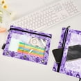 thumbnail image 4 of 2 Pack Pencil Bag 9.84x6.1 Inch 3-Ring Page Turning Folder Zipper Pencil Case Pencil Bag Page Turning File BagPurple Vine, 4 of 6