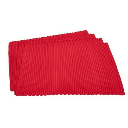 

SARO 2126.R1319B 13 x 19 in. Cotton Mattor Ribbed Placemat Red - Set of 4