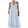 thumbnail image 1 of POINTERTECK Ladies‘ Tie-Up Halter Neck Dress in Solid Color for Summer Casual Wear, 1 of 3