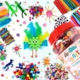 thumbnail image 2 of CandWuom Crafts Supplies for Kids, 1000Pcs+ Pom Poms for Craft Kit Stuff Set with Pipe Cleaners for Kids Ages 4-8 Girls Boys Birathday Gifts, 2 of 7