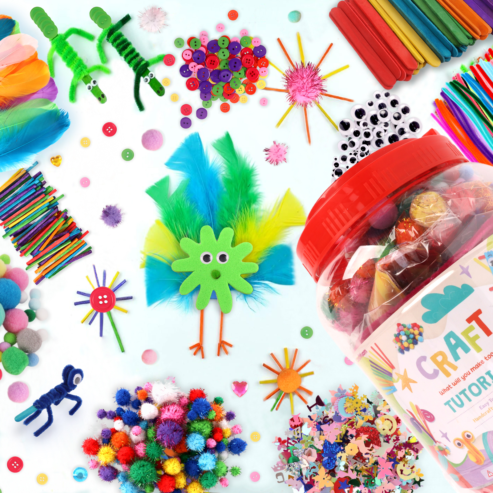 CandWuom 1000+ Piece Craft Supplies Kit photo 2