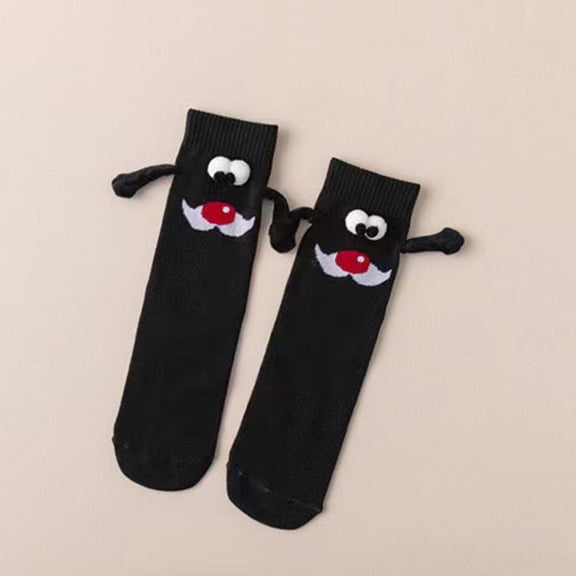 SYMOID Womens Teen Girls' Black Crew Socks - Cute 3D Cartoon with Plush Ears, Nylon Spandex, Comfortable Daily Wear & Gift,Size Free Size
