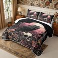 thumbnail image 3 of Manfei Gothic Skull Crow Twin Quilt Set 2 Pieces,Vintage Flowers Twin Coverlet Set,1 Bedspread and 1 Pillowcase, 3 of 7