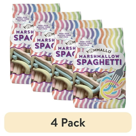 (4 pack) Yummallo Marshmallow Spaghetti, 10 oz (283 g)