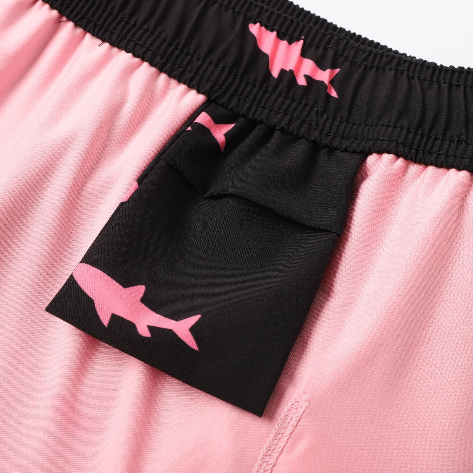 Tisuna Mens Swim Shorts Shark Print Drawstring Elastic Waist Straight Leg Trunks With Liner Casual Stylish Fit Male Holiday Summer Surfing Shorts Black Size Xxxl