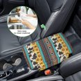 thumbnail image 5 of Renewold Car Center Console Pad Soft Armrest Cover Protector with Pockets Scratch Resistant Arm Rest Covering Middle Console Pad Auto Decoration, American Tribal Sunflower Cow Print Brown Teal, 5 of 9