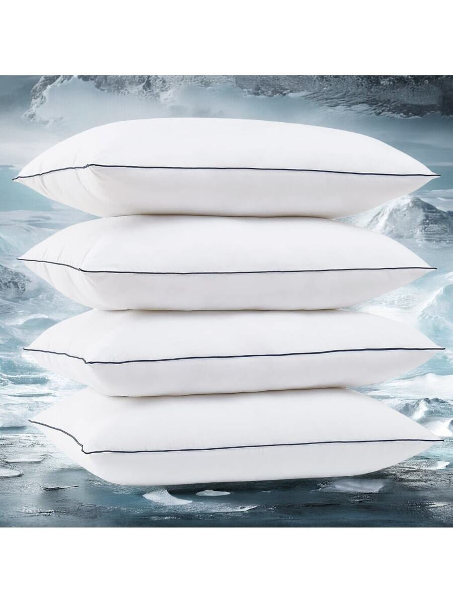 Pillows Size Set Of 4, Luxury Bed Pillows, Soft And Supportive Pillows Set Of 4,Pillow Set,Neck Support Pillows For Sleeping, Standard/Queen Pillow Size Set Of 4 ,White All Season