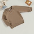 thumbnail image 3 of Fortune Sweatshirt for Toddler Boy Girl Long Sleeve Crewneck Solid Color Pullover Tops Fall Tops 0-4 Years, 3 of 7