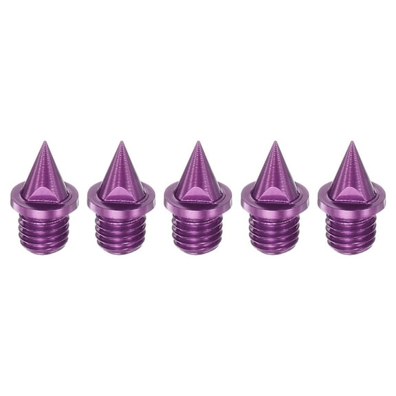 Track Spikes 1/4 Inch Carbon Steel Lightweight for Sprint Track Shoes, Purple, 5 Pieces