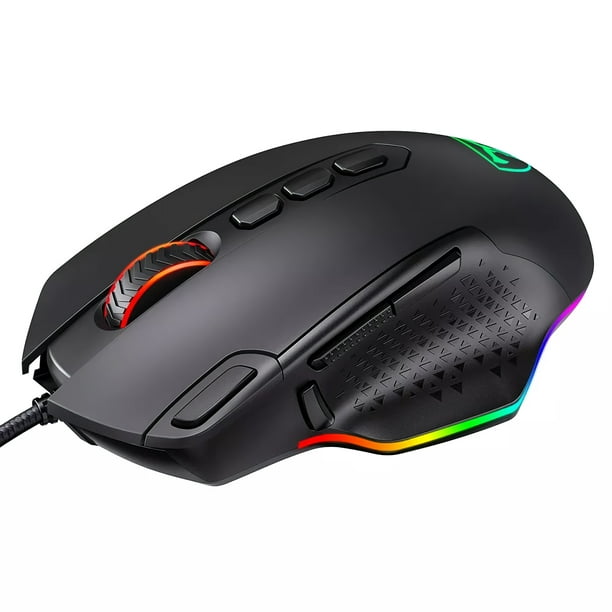 Souris de jeu filaire PC257A avec rétroéclairage RVB, DPI réglable, 10  boutons programmables 