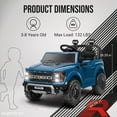 thumbnail image 3 of Ford F150 Raptor 24v 2 Seater Ride on Car for Kids, 4 Wheeler Electric Cars for Kids w/Remote Control, Toddler Ride on Toys w/ LED Lights, Bluetooth, Soft Start for Kids Girls Boys Ages 3-8, Blue, 3 of 10