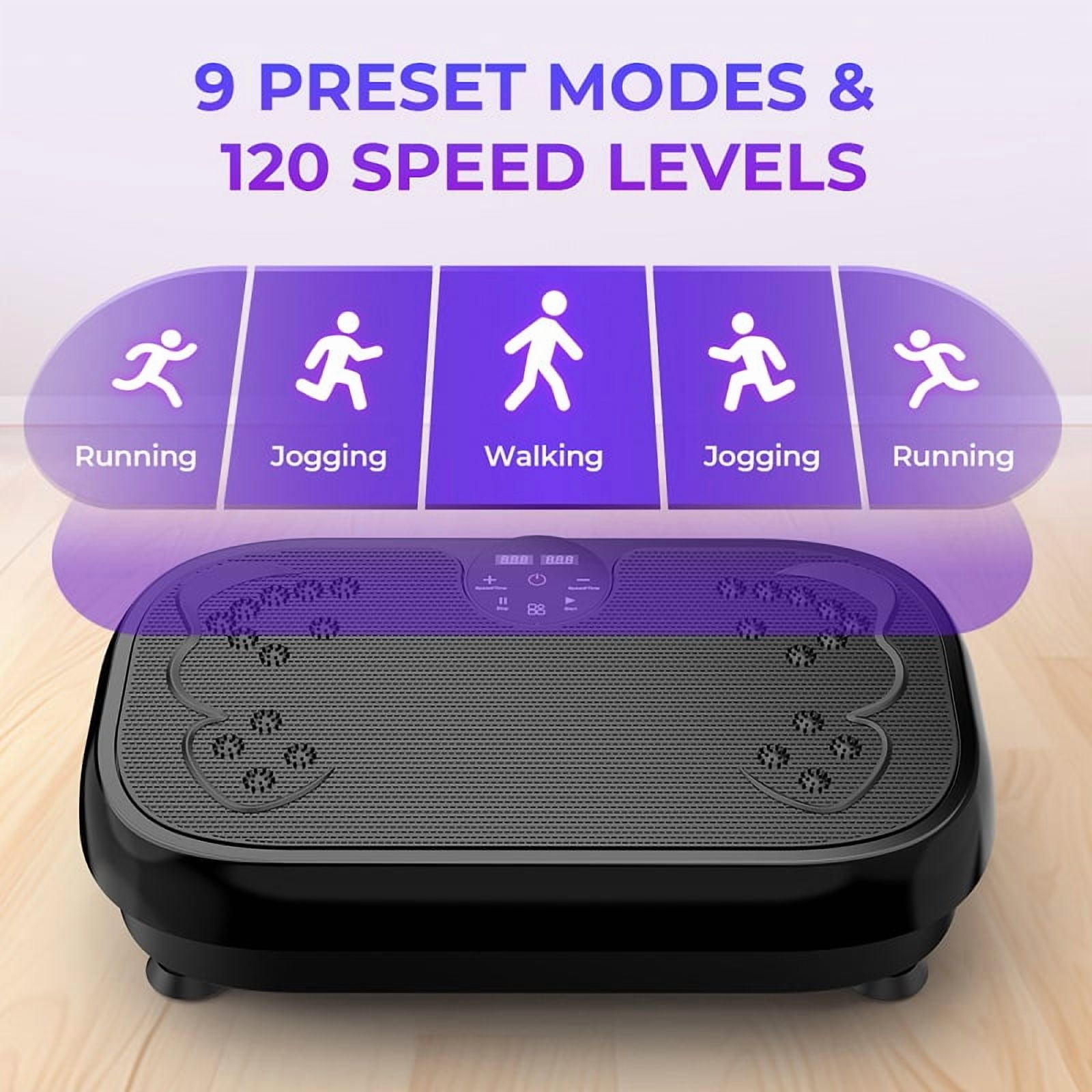 RELIFE SPORTS Fitness Vibration Plate Machine with Resistance Bands for Home Gym, Boosts Metabolism and Aids in Weight Loss