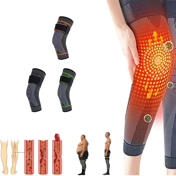 Xihbxyly Rodillera de Acupresión con Diseño Autocalentable de Turmalina, Mejora La Circulación En Las Piernas, Alivia El Dolor y Desintoxica, Ideal para Varices y Fatiga Muscular. Juego de 2 Almohadi