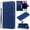 Blue, variant on Wallet Case for iPhone 16 Pro with Card Holder, PU Leather Flip Folio Shell Wrist Strap Stand Function Magnetic Closure Shockproof Protective Phone Cover for iPhone 16 Pro, Black