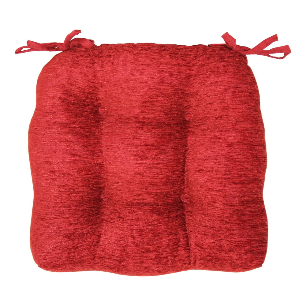 Brentwood Originals Crown Chenille Chair Cushion, Rio Red, Single