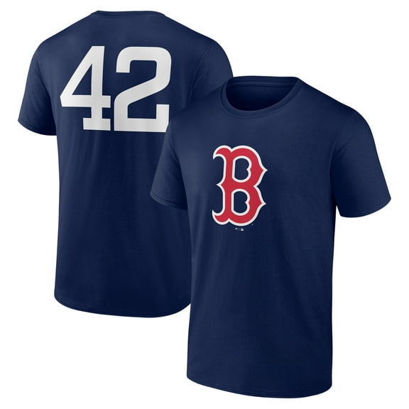 Men's Navy Boston Red Sox Jackie Robinson Day Name & Number T-Shirt