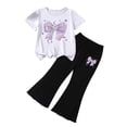 thumbnail image 2 of Cethrio Girls Summer Outfit Sets Short Sleeve, 2 Piece Short Sleeve Printed Kids' Clothing Sets White Size 2-3 T, 2 of 4